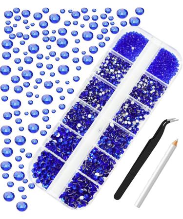4200stk Dark Blue Nail Rhinestones - SS6-SS200 Flat Back K9 Glass Gems for Nail Art - Sparkling Charms for Stunning Designs - Buy Online on GoSupps.com