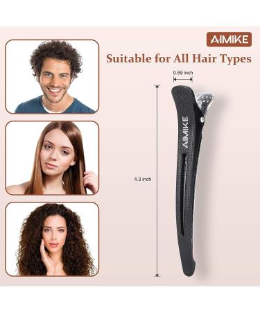 Aimike 6pcs Professional Non-Slip Hair Clips for Styling - Black Duck Billed Clips for Salon and Home Hair Cutting by Hairdressers - Women Men - Buy Online on GoSupps.com