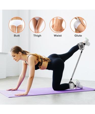 Ankle Resistance Bands Set with Cuffs | Glutes & Legs Workout Equipment | Grey | For Home Gym | Men & Women - Buy Online on GoSupps.com