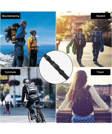 Adjustable Chest Strap Backpack - 2 Pack Nylon Chest Strap with Buckle for School Bags & Hiking | Heavy Duty Quick Lock Shoulder Straps - Black - Buy Online on GoSupps.com