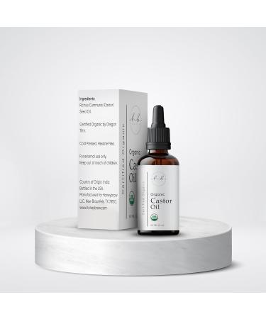 Organic Castor Oil for Eyelashes & Eyebrows - Pure Ricinoleic Acid Hair Oil & Scalp Serum - Nourishing Anti-Dandruff Supports Skin Health - 2 Oz - Buy Online on GoSupps.com