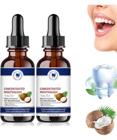 Bain de bouche l'huile de noix de coco bain de bouche l'huile fra che de noix de coco huile de noix de coco bio pure tirant pour les dents huile puissante de menthe poivr e bio (2)