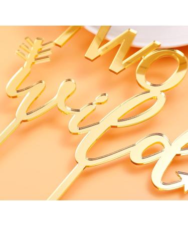 LOVENJOY Two Wild Cake Topper Gold Acrylic for Boy Girl 2nd Birthday Cake Decorations Gift Boxed - Buy Online on GoSupps.com