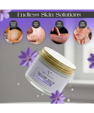 2.0 floz Grass Fed Beef Tallow and Honey balm - Lavender Vanilla Organic Beef Tallow for Skin is Ideal for Eczema Stretch Marks Psoriasis Itching - Beef Tallow honey balm or Face & Body Moisturizer - Buy Online on GoSupps.com