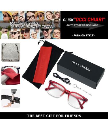 OCCI CHIARI Oversized Reading Glasses for Women - International Shipping | Stylish Readers 1.0-6.0 in Red - Buy Online on GoSupps.com
