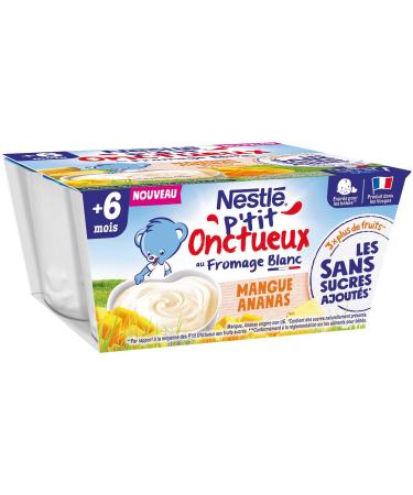 Nestlé Bébé P'tit Onctueux Mango Pineapple Dipping No Added Sugars - From 6 Months - 4 x 90 g
