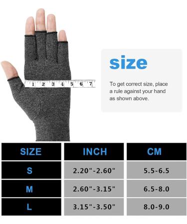 ACWOO Arthritis Compression Gloves for Pain Relief - Unisex Fingerless Design in Grey (M) - Buy Online on GoSupps.com