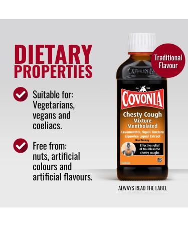 Covonia Chesty Cough Mixture Syrup - Mentholated 150ml | Fast International Shipping - Buy Online on GoSupps.com