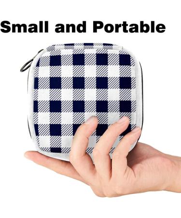 GIAPB Sanitary Napkin Storage Bag | Period Tampon & Pad Pouch | Blue & White Plaid Color1808 - Buy Online on GoSupps.com