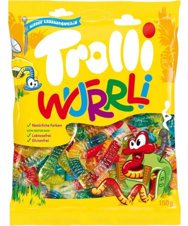 Trolli Wurrli Gummy Sweet Worms 6 Irresistible Gummy Fruity Flavours 150g - 2x Share Bags - Buy Online on GoSupps.com