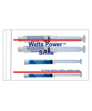 2 Watts Power 35% Teeth Whitening Gel Sets - Dual Action for Surface and Deep Stains - Huge 10ml Gels - Same Results As 44% but Safer & Without The Sting - Made in The USA