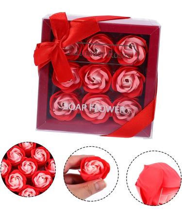 ABOOFAN 2 Boxes Soap Flower Artificial Soap Rose Essential Oil Gifts Birthday Gift Wedding Oil Rose Soap Bridal Gift Festival Soap Rose Bride Rose Box Roses Redx2pcs 14.5x14.5cmx2pcs - Buy Online on GoSupps.com