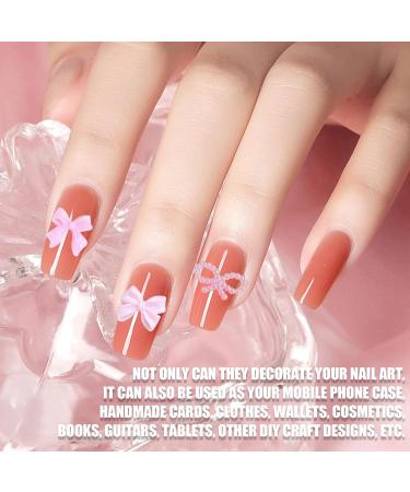 Nail Art Decoration - 350 Pieces White Pink 3D Charms & Pearls for DIY Nail Decor | Bear Butterfly & Bow Jewelry for Girls & Women - Buy Online on GoSupps.com