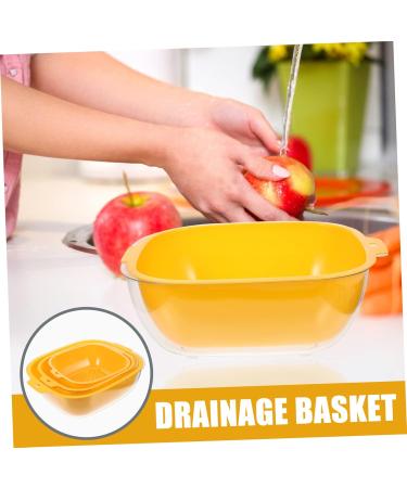 Alipis 1 Set Food Basket Thicken Vegetable Holder Kitchen Vegetables Supply Washing Storage Double-Layer 32X27CM Orange - Buy Online on GoSupps.com