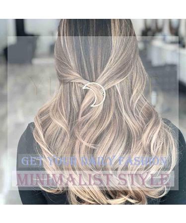 Yheakne Boho Gold Crescent Moon Hair Clip Barrette - Minimalist Geometry Hair Accessory for Women and Girls - Buy Online on GoSupps.com