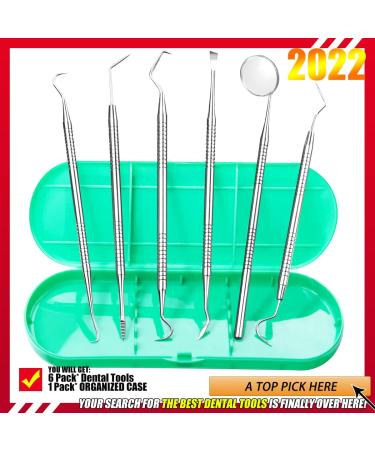 Dental Tools Professional Plaque Remover Kit Stainless Steel Oral Care Set with Tooth Scraper, Tartar Remover, and Dental Scaler - Green Case Included - Buy Online on GoSupps.com