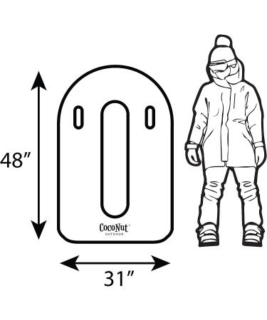 CocoNut Outdoor 48 Inflatable Toboggan Sled - Heavy Duty Snow Sled with Sturdy Handles | Cold Resistant Lightweight Tube for Kids, Teens, and Adults - Green Typhoon - Buy Online on GoSupps.com