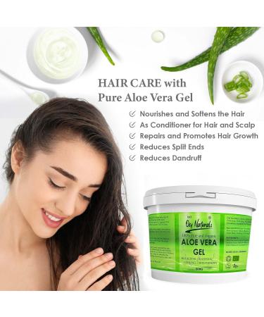 100% Pure Aloe Vera Gel from Freshly Cut Aloe Ideal for all skin & hair types After Sun Care Dry Skin Hydration Acne Suitable for Face Body Hair Cruelty-free Big 500g 500 g (Pack of 1) - Buy Online on GoSupps.com