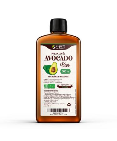 Avocado Oil Organic 500 ml - 100% Organic Pure Natural & Cold Pressed 500 ml (Pack of 1)