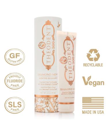 Theodent 300 Fluoride-Free Natural Toothpaste - Clinical Strength for Remineralization & Sensitivity Reduction - Whitening Crystal Mint - 3.4 oz (96.4g) - Buy Online on GoSupps.com