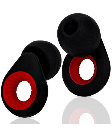 Noise Canceling Earplugs for Sleeping & Snoring Ear Protection for Concerts Wax Sleep Ear Plugs Noise Reduction - Comfortable & Effective Noise Canceling Earbuds (Black & Red)