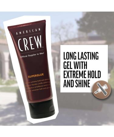 American Crew Men Super Glue 3.3oz - Strong Hold Hair Styling Gel - Buy Online on GoSupps.com