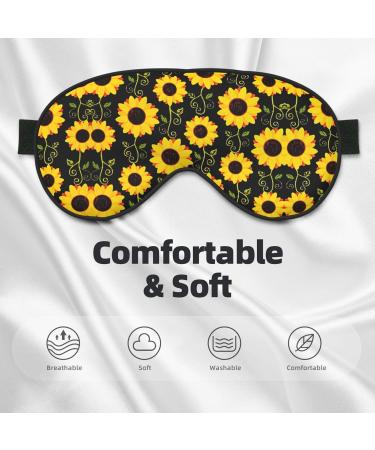 Buy SSIMOO Cute Sunflower Soft Sleep Eye Mask - Breathable Travel Eye Patch for Relaxation (Black) - International Shipping Available - Buy Online on GoSupps.com
