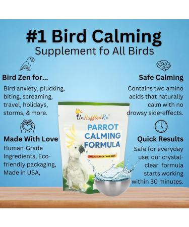 UnRuffledRx Parrot Calming Formula Dietary Supplement for Birds 3 oz. (224 Servings) - Buy Online on GoSupps.com