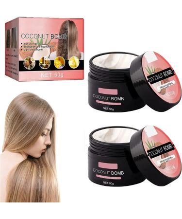 Lot de 2 masques nourrissants l'huile de noix de coco pour cheveux secs et ab m s