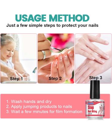 Anti Nail Biting Polish - Quick Drying Nail Biting Prevention - Formula for Nail Biting and Thumb Sucking Prevention - Nail Repair Healthy Ingredient Easy Away from Bad Habit - Buy Online on GoSupps.com