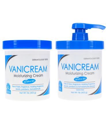 Vanicream Moisturizing Skin Cream with Pump Dispenser Plus Bonus Jar Combo Pack 1 Pound Each 1 Pound (Pack of 2) - Buy Online on GoSupps.com