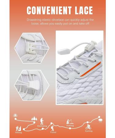 WateLves Water Shoes | Beach Swim Shoes | Quick-Dry Aqua Socks for Surfing Diving | Fishscale/White | Size 8 Women/6.5 Men - Buy Online on GoSupps.com