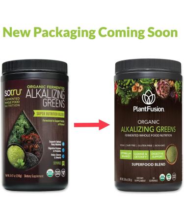 PlantFusion Alkalizing Super Greens Powder - Organic Non-GMO Vegan Blend with Probiotics - 8.46 oz - Buy Online on GoSupps.com