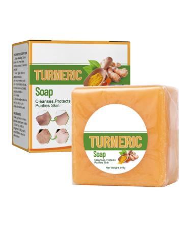 Turmeric Cleaning Soap - Dark Spot Corrector Remover - Natural Soap Bar for Body & Face - Skincare Handmade Soap Bar for Brighten Acne Dark Spots Hyperpigmentation Smooth Skin