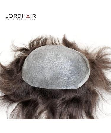 Lordhair Human Hairpiece For Men Hair Replacement System Color #4 Brown Mens Hair System Color4 - Buy Online on GoSupps.com
