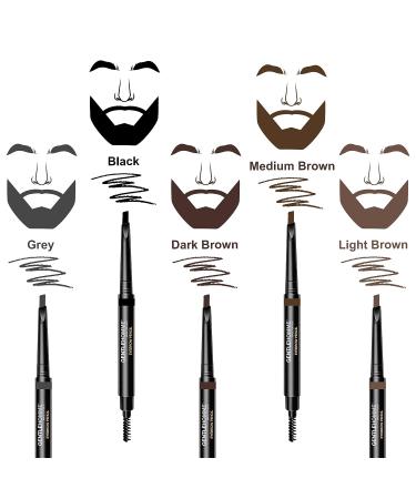Gentlehomme Mens Eyebrow Pencil Black - Waterproof 2-in-1 Brush & Pencil for Defined & Long-Lasting Brows - Buy Online on GoSupps.com