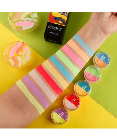 Ecofavor Water Activated UV Reactive Pastel Cake Eyeliner - 10 Colors Hydra Eye Liner for Face & Body - Glow in Blacklight for Halloween & Club Makeup - Buy Online on GoSupps.com