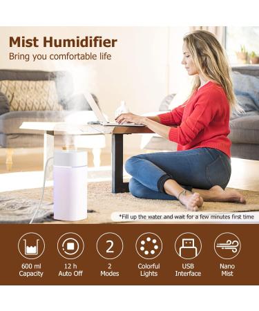 Portable Mini Facial Mister - Rechargeable Double Moisture Humidifier for Night Bedroom Office Car - Super Quiet & Colorful Cool Mist - 2 Modes - Ideal for Daily Makeup & Skin Care - Buy Online on GoSupps.com