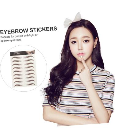 FOMIYES 27 Sheets Waterproof Eyebrow Stickers Waterproof Makeup Fake Eyebrow Sticker Temporary Brow Tattoos - Buy Online on GoSupps.com