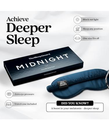 Pure Silk Sleep Mask - 100% Mulberry Silk Eye Mask for Travel | Light Blocking Eye Covers for Men & Women - Midnight Navy - Buy Online on GoSupps.com