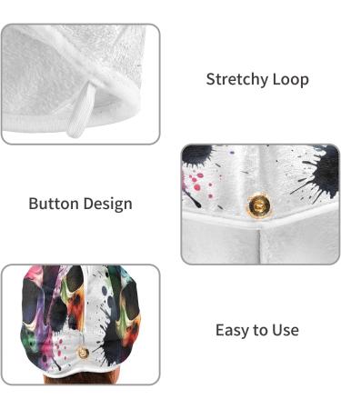 Rainbow Skull Head Hair Towel 2 Pack | Super Absorbent Quick Dry Hair Turbans for Women & Girls - Buy Online on GoSupps.com