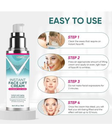 Instant Face Lift Cream with Hyaluronic Acid - Anti-aging Serum for Fine Lines, Wrinkles, and Sagging Skin - 2 Minute Results - Buy Online on GoSupps.com