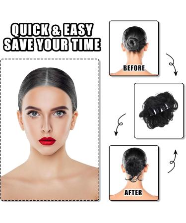 Long beard ball head wig bun grab clip Fluffy natural scrunchie bridal cocktail hairpin Messy Hair Bun Extensions Curly Wavy Hair Scrunchies Ponytail Hair Extensions (Natural Black) - Buy Online on GoSupps.com