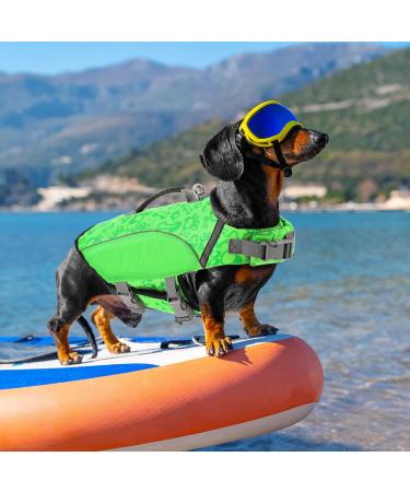 Alagirls Ripstop Dog Lifeguard Vest with Rescue Handle | Medium to Large Sizes | Green | Ideal for Small & Medium Dogs - Buy Online on GoSupps.com