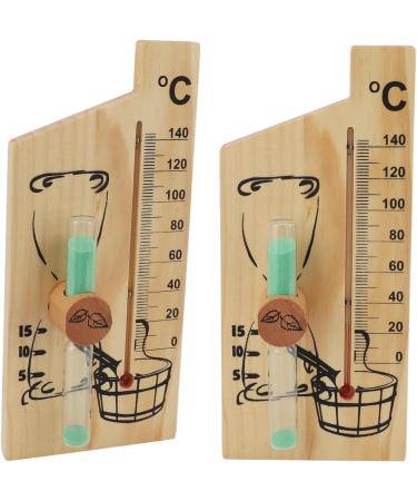 Buy Sauna Thermometer & Hourglass | 15-Minute Sandglass Temperature Indicator | Golden Wood for Sauna Room - International Shipping - Buy Online on GoSupps.com