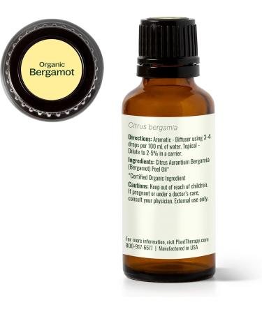 Plant Therapy Organic Bergamot Essential Oil 30 mL (1 oz) 100% Pure Undiluted USDA Certified Organic Bergapten-Free Citrus Oil for Aromatherapy Mood Support & Skin Care Bergamot 1 Fl Oz (Pack of 1) - Buy Online on GoSupps.com
