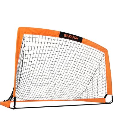 WEKEFON 5x3.1 Portable Soccer Goal Net for Kids - Orange | Backyard Games & Training Goals with Carry Bag - Buy Online on GoSupps.com