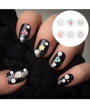 LALAFINA 18 Boxes Nail Art Accessories Artificial Nails Decors Star Nail Art Manicures Steel Balls Manicure Flower Embellishment Nail Art Beads The Flowers Plastic Flower Delicate - Buy Online on GoSupps.com