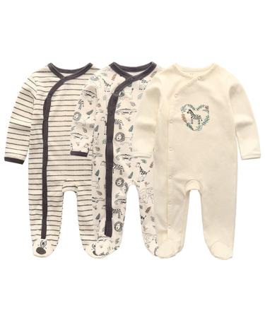MAMIMAKA Baby Clothes Newborn Baby Grow Onesies Cotton Footed Pajamas for Boys and Girls 0-18 Months 9-12 Months Long Sleeve COLOR3 - Buy Online on GoSupps.com