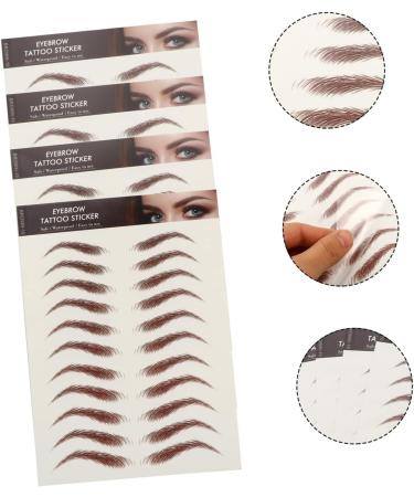 Didiseaon 4 sheets Hair-like False Brow Imitation Waterproof Fake Sticker Temporary Tattoos Eyebrows D 21x14.8cm Brown - Buy Online on GoSupps.com